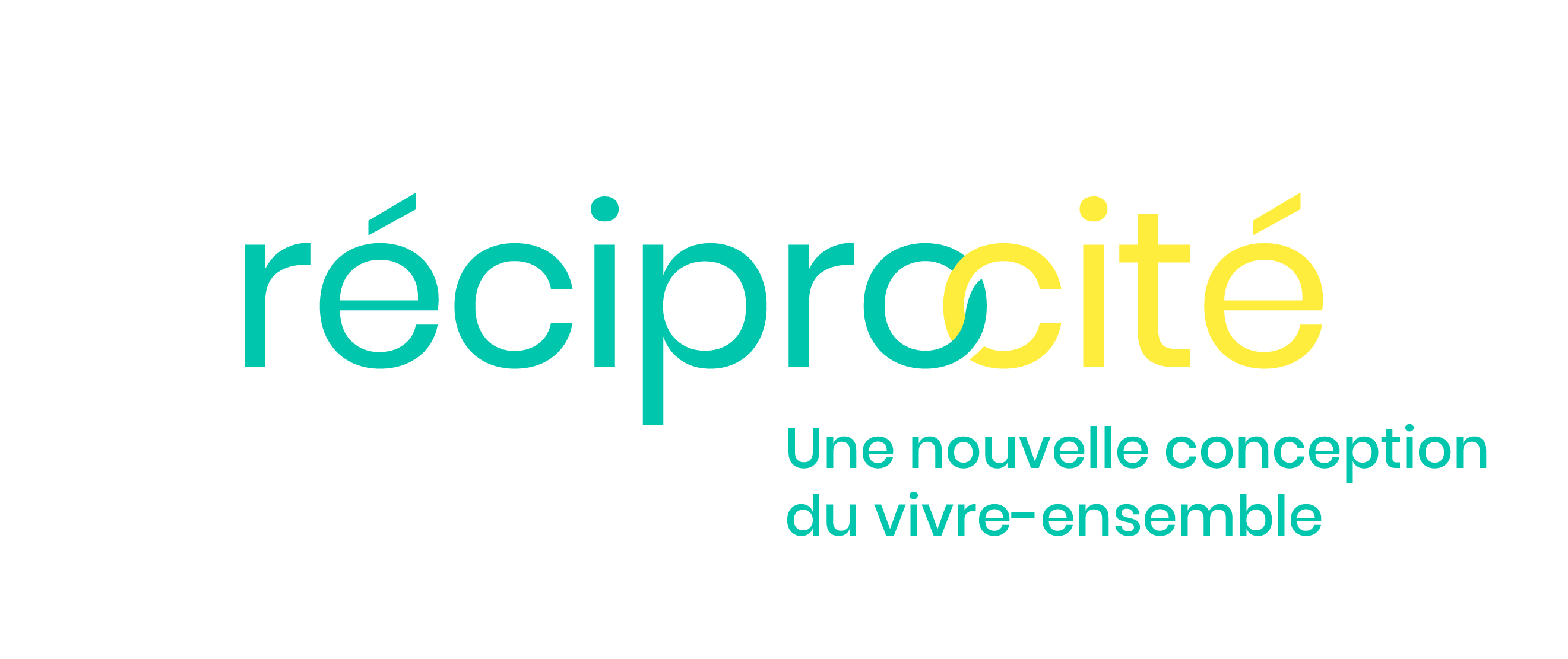 Recipro Cite logo baseline vert jaune sansfond RVB